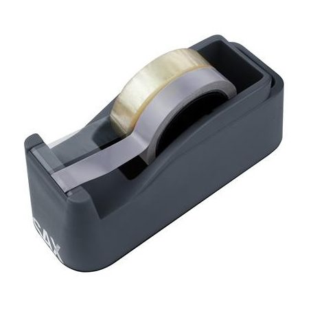 SAX Csomagolószalag adagoló, asztali, csomagolószalaggal, SAX "729", antracit szürke