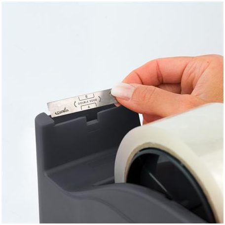 SAX Csomagolószalag adagoló, asztali, csomagolószalaggal, SAX "729", antracit szürke