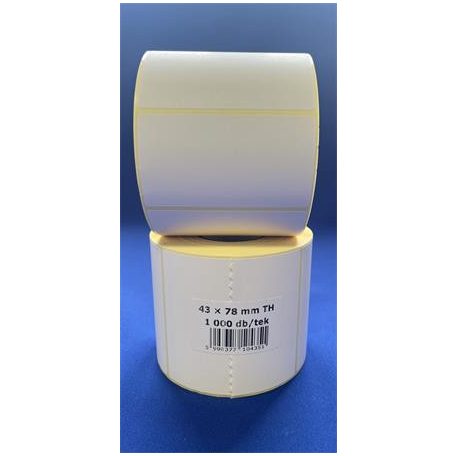 Etikett, thermo, 43x78 mm, 1000 etikett/tekercs, fehér