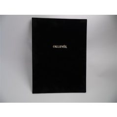 Oklevéltartó, A4, exkluzív, plüss, aranyozva, fekete