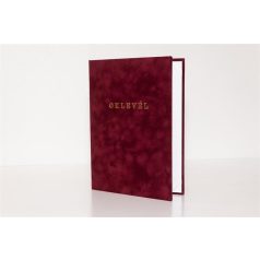 Oklevéltartó, A4, exkluzív, plüss, aranyozva, bordó