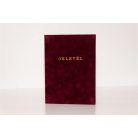 Oklevéltartó, A4, exkluzív, plüss, aranyozva, bordó