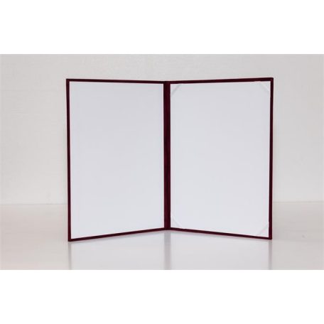 Oklevéltartó, A4, exkluzív, plüss, bordó