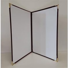   Oklevéltartó, A4, exkluzív, plüss, 4 fém sarokkal, bordó