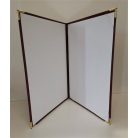 Oklevéltartó, A4, exkluzív, műbőr, 4 fém sarokkal, bordó