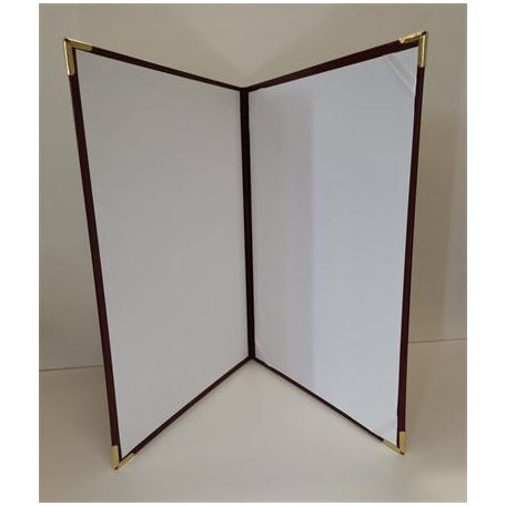 Oklevéltartó, A4, exkluzív, műbőr, 4 fém sarokkal, bordó