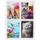 Igazolványtartó, álló, 10 betét lappal, mintás PVC, "Bővített személyi", lány