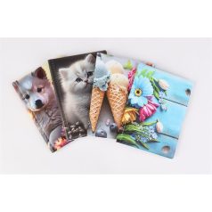   Igazolványtartó, álló, 10 betét lappal, mintás PVC, "Bővített személyi", lány