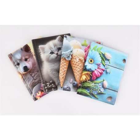 Igazolványtartó, álló, 10 betét lappal, mintás PVC, "Bővített személyi", lány