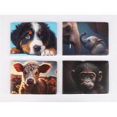   Diák- és igazolványtartó, fekvő, 6 betét lappal, mintás PVC, "Többlapos", állatok