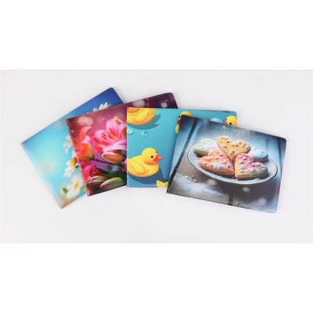 Diák- és igazolványtartó, fekvő, 6 betét lappal, mintás PVC, "Többlapos", lány