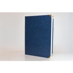   Oklevéltartó, A4, exkluzív, műbőr, 4 fém sarokkal, kék