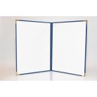 Oklevéltartó, A4, exkluzív, műbőr, 4 fém sarokkal, kék