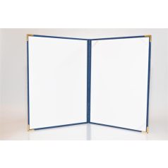   Oklevéltartó, A4, exkluzív, műbőr, 4 fém sarokkal, kék