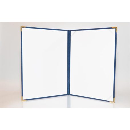 Oklevéltartó, A4, exkluzív, műbőr, 4 fém sarokkal, kék