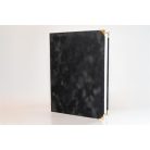 Oklevéltartó, A4, exkluzív, plüss, 4 fém sarokkal, fekete