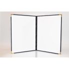 Oklevéltartó, A4, exkluzív, plüss, 4 fém sarokkal, fekete