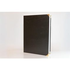   Oklevéltartó, A4, exkluzív, műbőr, 4 fém sarokkal, fekete