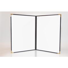   Oklevéltartó, A4, exkluzív, műbőr, 4 fém sarokkal, fekete