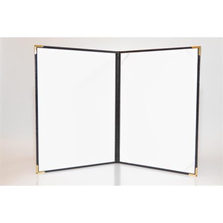 Oklevéltartó, A4, exkluzív, műbőr, 4 fém sarokkal, fekete