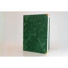 Oklevéltartó, A4, exkluzív, plüss, 4 fém sarokkal, zöld