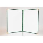 Oklevéltartó, A4, exkluzív, plüss, 4 fém sarokkal, zöld