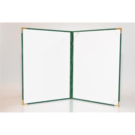 Oklevéltartó, A4, exkluzív, plüss, 4 fém sarokkal, zöld