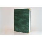 Oklevéltartó, A4, exkluzív, műbőr, 4 fém sarokkal, zöld