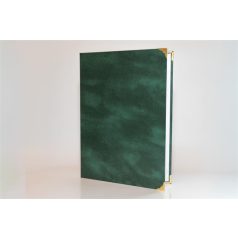   Oklevéltartó, A4, exkluzív, műbőr, 4 fém sarokkal, zöld