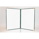 Oklevéltartó, A4, exkluzív, műbőr, 4 fém sarokkal, zöld