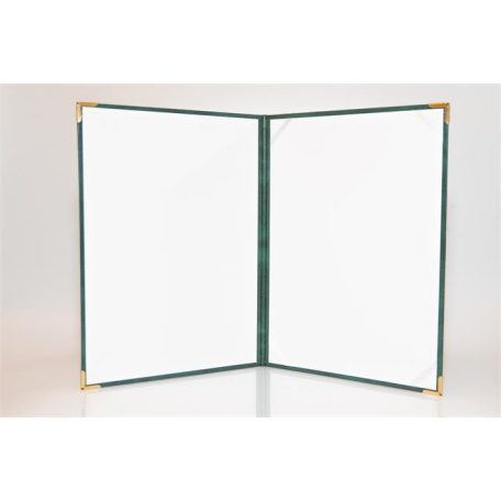 Oklevéltartó, A4, exkluzív, műbőr, 4 fém sarokkal, zöld