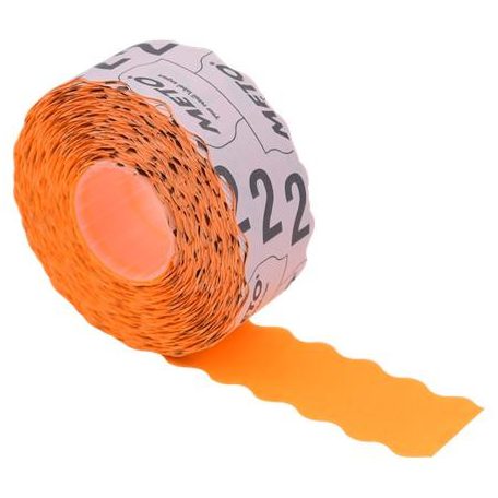 METO Árazógépszalag, 26x12 mm, METO, narancs