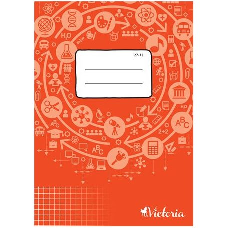 VICTORIA PAPER Füzet, tűzött, A5, kockás, 32 lap, VICTORIA PAPER Circle "27-32"