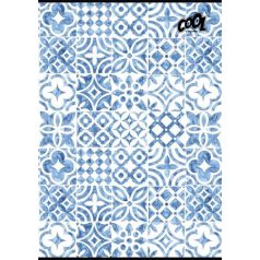   COOL BY VICTORIA Füzet, tűzött, A4, kockás, 80 lap, COOL BY VICTORIA "Mediterrain patterns"