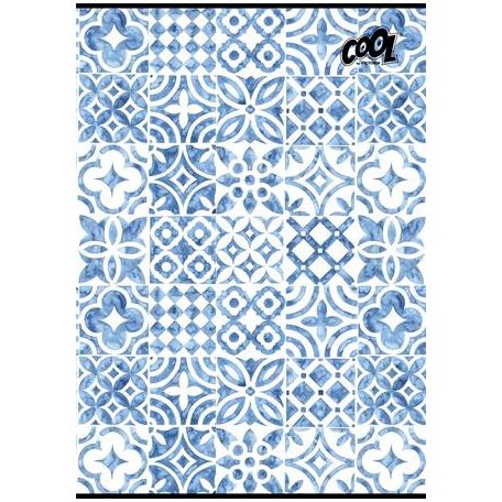 COOL BY VICTORIA Füzet, tűzött, A4, kockás, 80 lap, COOL BY VICTORIA "Mediterrain patterns"