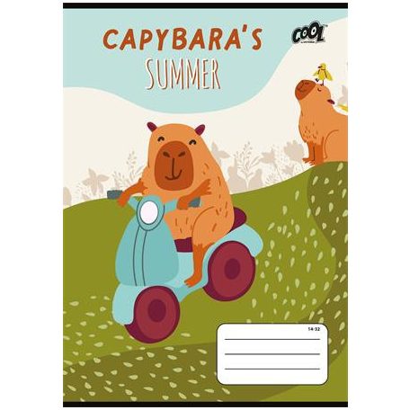 COOL BY VICTORIA Füzet, tűzött, A5, vonalas, 32 lap, 1. osztály, COOL BY VICTORIA "Capibara", "14-32"