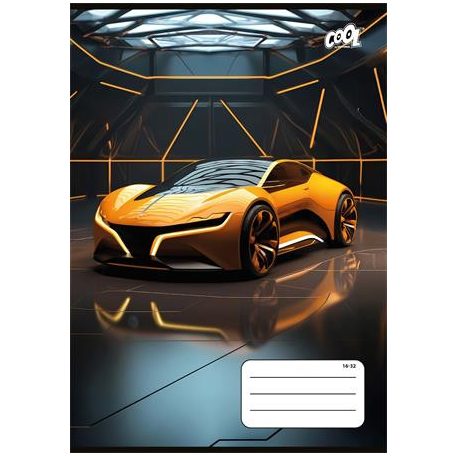 COOL BY VICTORIA Füzet, tűzött, A5, vonalas, 32 lap, 2. osztály, COOL BY VICTORIA "Future Cars", "16-32"