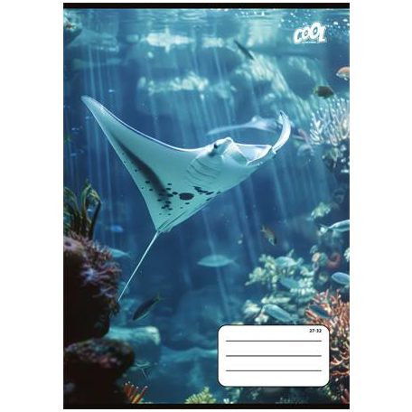 COOL BY VICTORIA Füzet, tűzött, A5, kockás, 32 lap, COOL BY VICTORIA "Ocean World", "27-32"