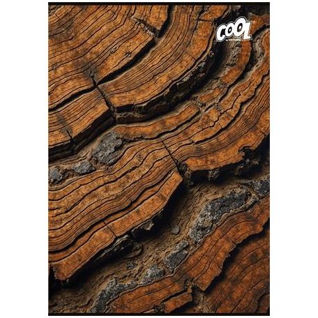 COOL BY VICTORIA Füzet, tűzött, A4, kockás, 80 lap, COOL BY VICTORIA "Wood & Rock"