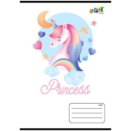 COOL BY VICTORIA Füzet, tűzött, A5, vonalas, 32 lap, 1. osztály, COOL BY VICTORIA, "Princess", "14-32"