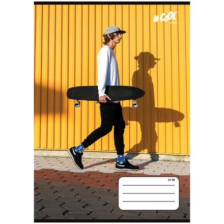 COOL BY VICTORIA Füzet, tűzött, A5, vonalas, 32 lap, 4-8. osztály, COOL BY VICTORIA, "Skateboard", "21-32"