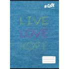 COOL BY VICTORIA Füzet, tűzött, A4, kockás, 32 lap, COOL BY VICTORIA, "Live-love-hope", "87-32"