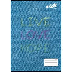   COOL BY VICTORIA Füzet, tűzött, A4, kockás, 32 lap, COOL BY VICTORIA, "Live-love-hope", "87-32"