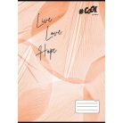 COOL BY VICTORIA Füzet, tűzött, A4, kockás, 32 lap, COOL BY VICTORIA, "Live-love-hope", "87-32"
