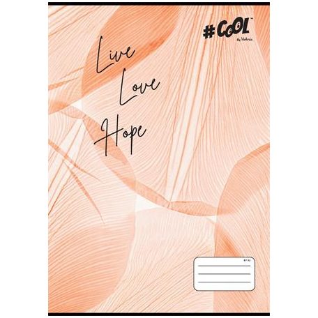 COOL BY VICTORIA Füzet, tűzött, A4, kockás, 32 lap, COOL BY VICTORIA, "Live-love-hope", "87-32"