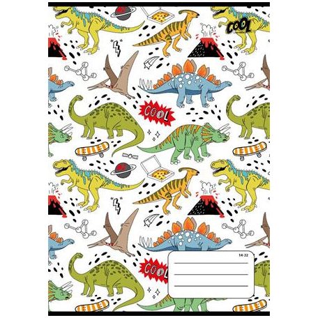 COOL BY VICTORIA Füzet, tűzött, A5, vonalas, 32 lap, 1. osztály, COOL BY VICTORIA "Dinosaurus world", "14-32"