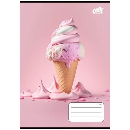 COOL BY VICTORIA Füzet, tűzött, A5, vonalas, 32 lap, 4-8. osztály, COOL BY VICTORIA "Sweet pink", "21-32"