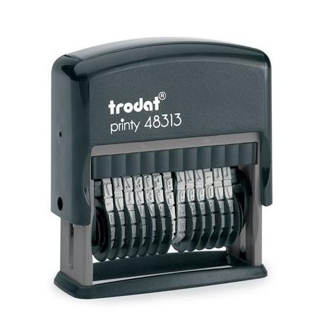 TRODAT Számbélyegző, TRODAT, "Printy 48313", fekete ház, fekete párnával