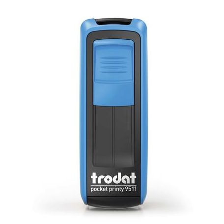 TRODAT Bélyegző, TRODAT "Pocket Printy 9511", kék ház, fekete párnával