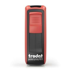   TRODAT Bélyegző, TRODAT "Pocket Printy 9511", piros ház, fekete párnával